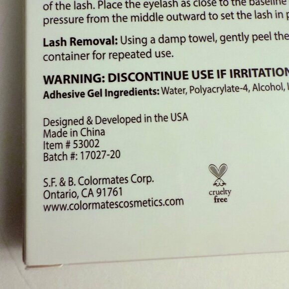 Colormates Eyelash Kit Diva 53002 False Lashes with Adhesive Glue Lightweight Na - Picture 11 of 13